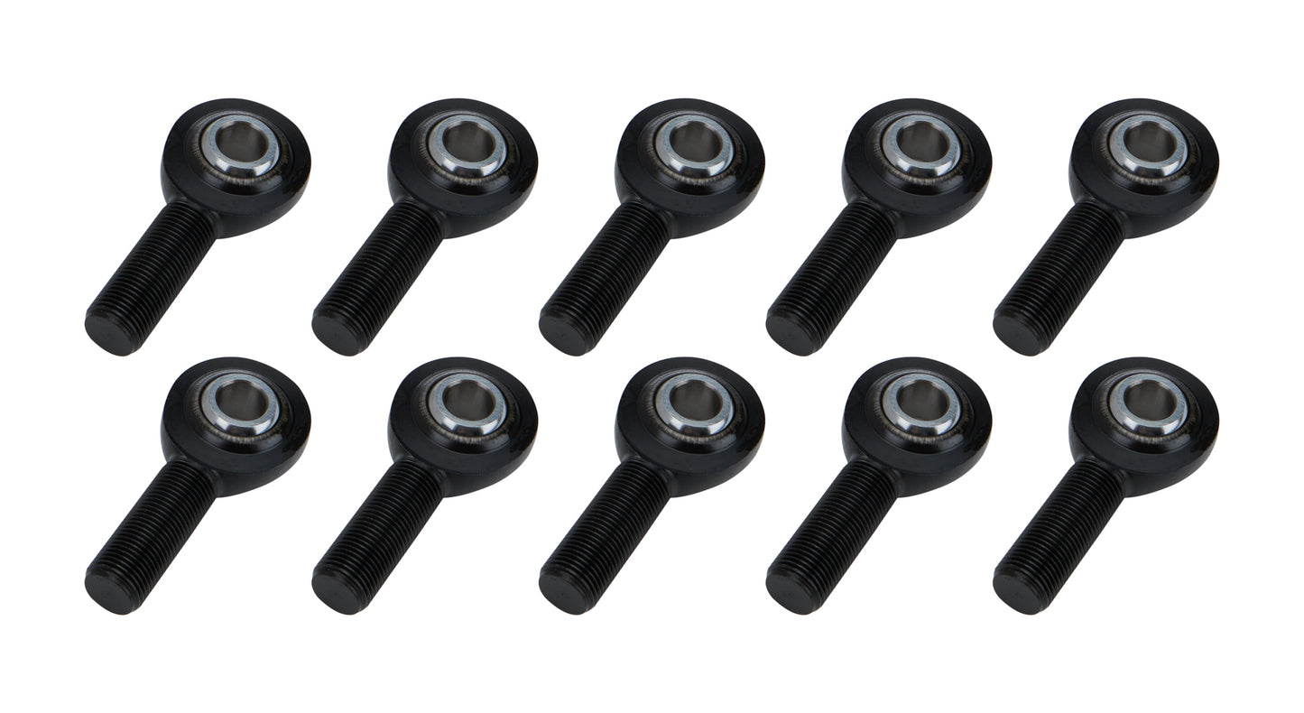 Rod End - Pro Series - Spherical - 1/2 in Bore - 5/8-18 in Left Hand Male Thread - Chromoly - Black Oxide - Set of 10