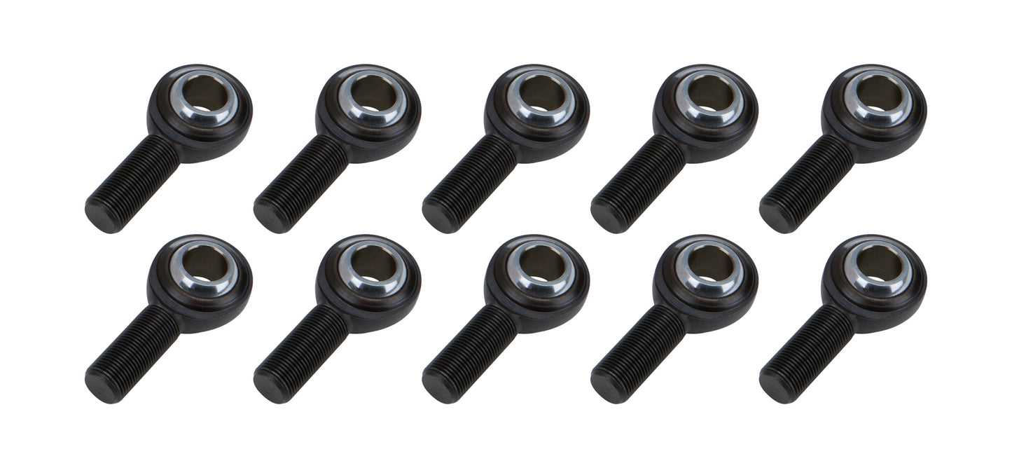 Rod End - Pro Series - Spherical - 3/4 in Bore - 3/4-16 in Left Hand Male Thread - PTFE Lined - Chromoly - Black Oxide - Set of 10