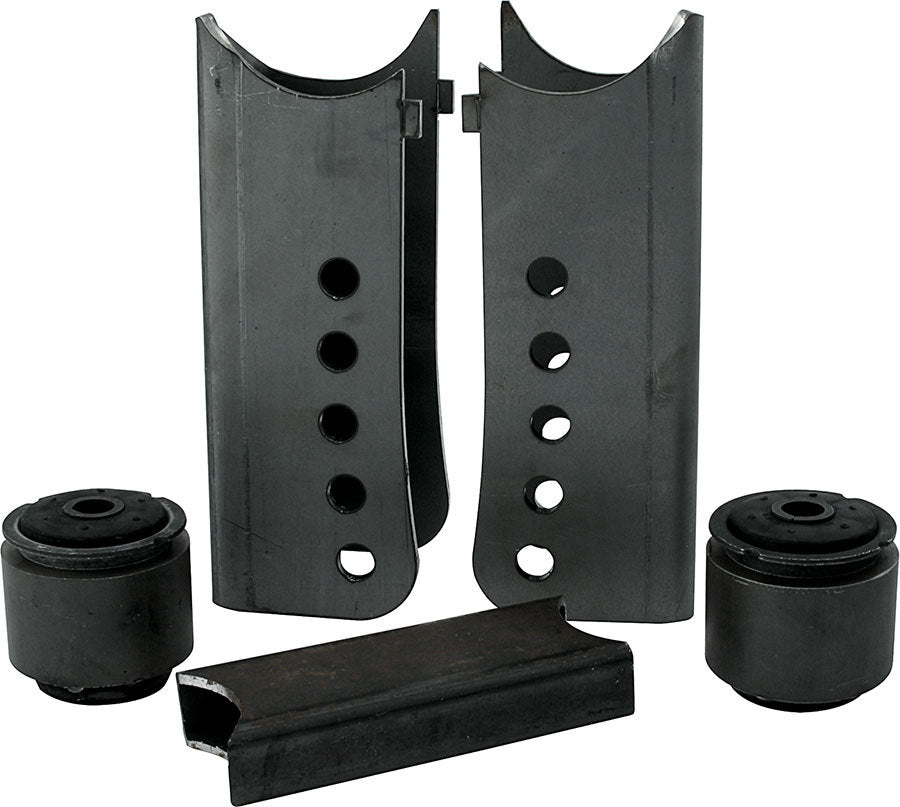 Trailing Arm Bracket - Lower / Upper - 3 in OD Axle Tubes - 5 Hole - Steel - Black Paint - GM G-Body Chassis - Kit