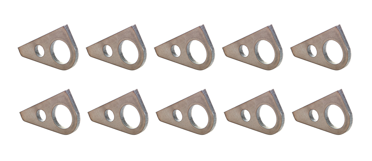 Tie Down Bracket - Weld-On - One 5/8 in Mounting Hole - One 1-1/4 in Mounting Hole - 0.25 in Thick - Steel - Natural - Set of 10