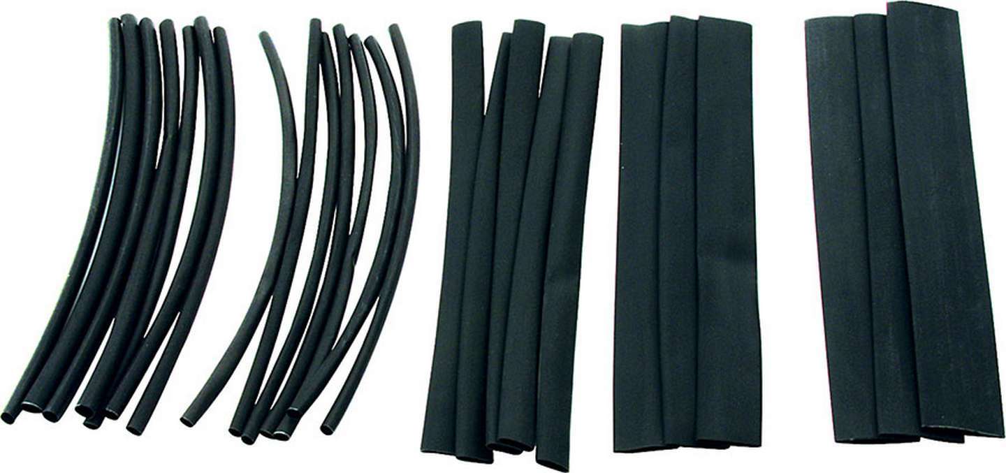 Shrink Sleeve Tubing - Plastic - Black - 1/8 to 1/2 in - Black - Kit