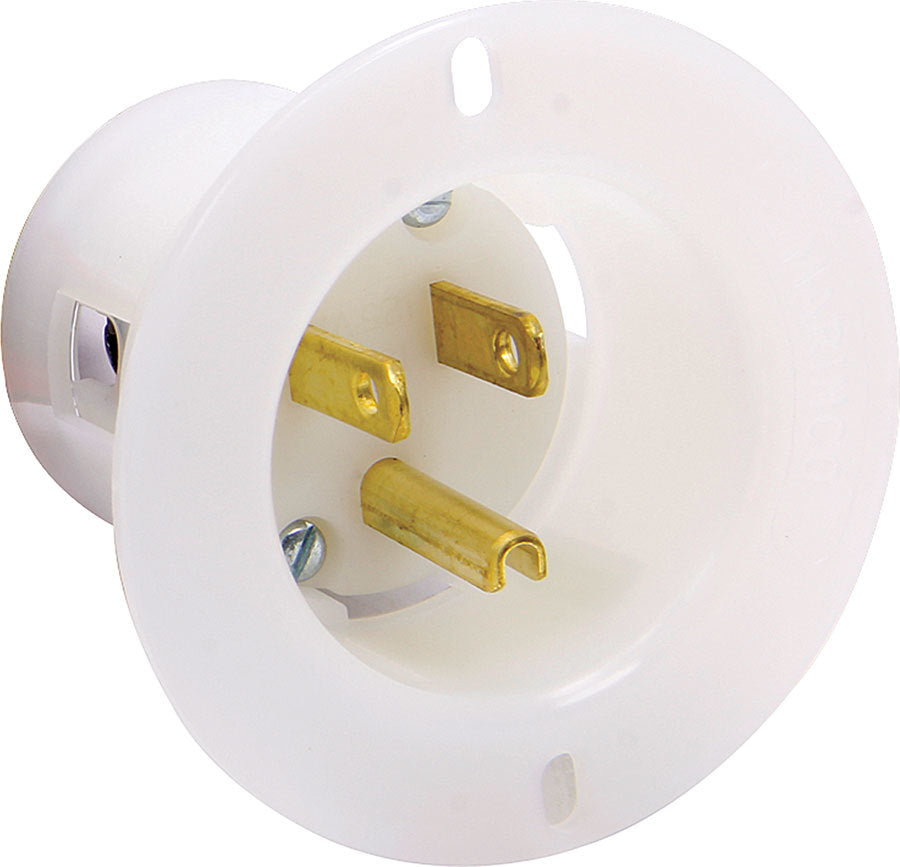 Accessory Plug-In - 110V - Flange Mount - Housing Only - 3-Prong Male Socket - Each