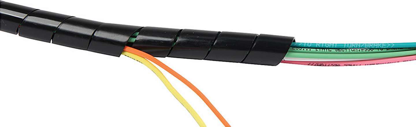 Hose and Wire Sleeve - 1/2 in Diameter - 10 ft - Spiral - Plastic - Black - Each
