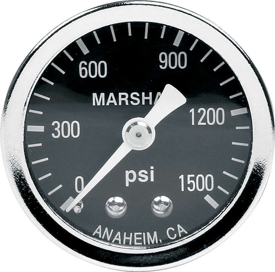 Pressure Gauge - 0-1500 psi - Mechanical - Analog - 1-1/2 in Diameter - 1/8 in NPT Port - Black Face - Each
