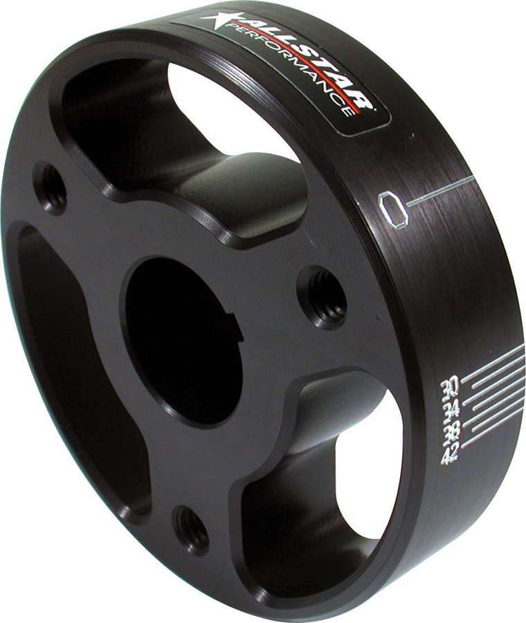 Crankshaft Hub - 4.375 in OD - Aluminum - Black Anodized - Small Block Chevy - Each