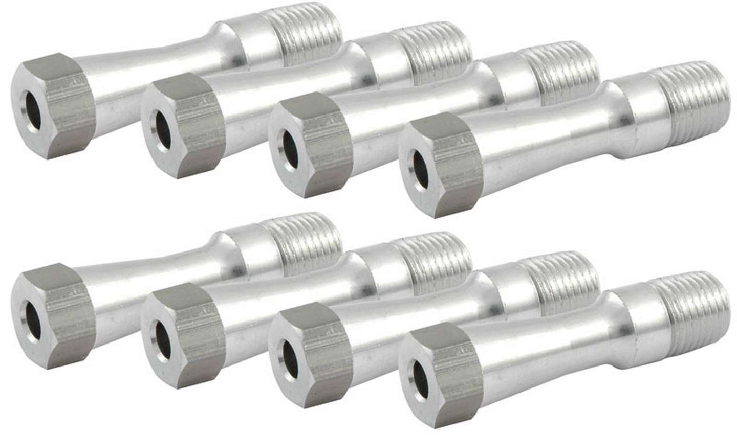 Lifter Valley Vents - Hex Head - 1/4 in NPT - Aluminum - Clear Anodized - Small Block Chevy - Set of 8