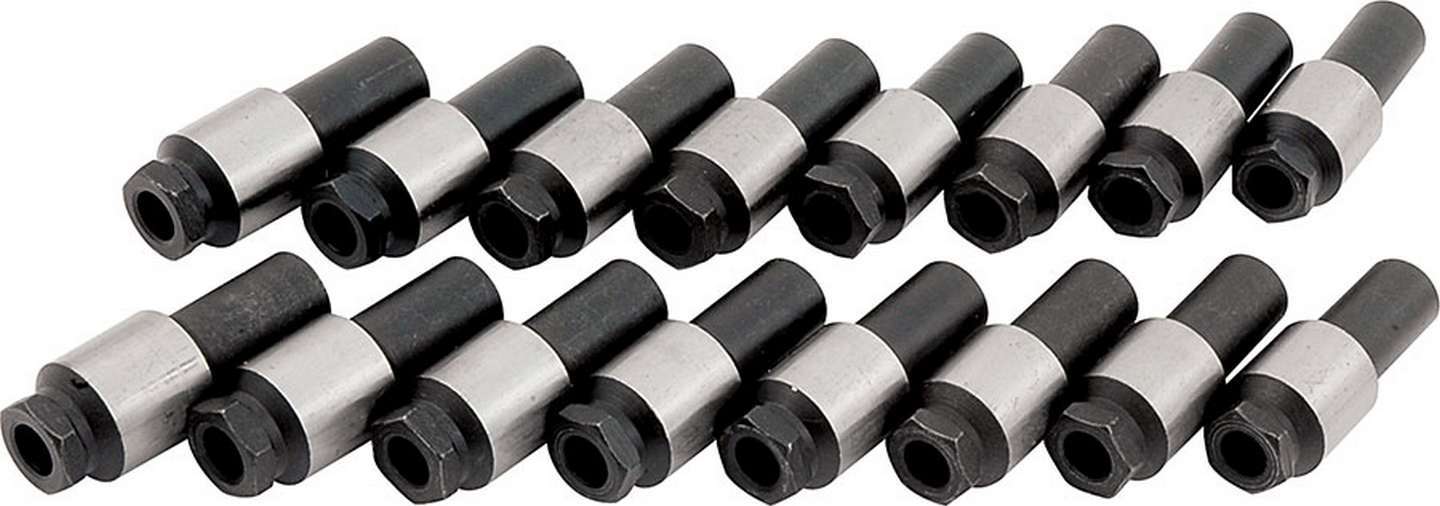 Rocker Arm Nut - 3/8-24 in Thread - 0.750 in Body Diameter - 2.050 in Long - Steel - Small Block Chevy - Set of 16
