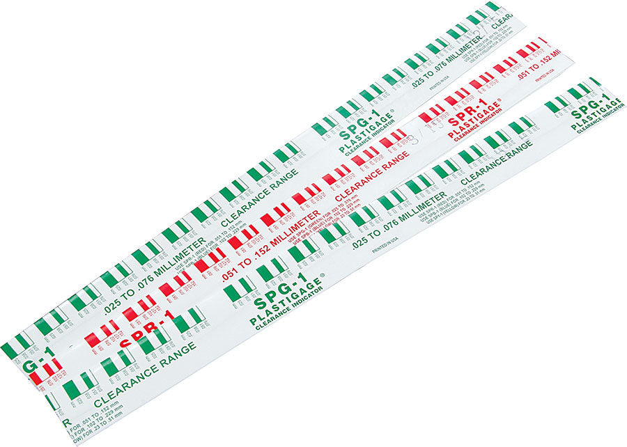 Plastigage - 0.002-0.006 in and 0.025 to 0.076 mm Measurement Range - 12 in Strips - Green / Red - Kit