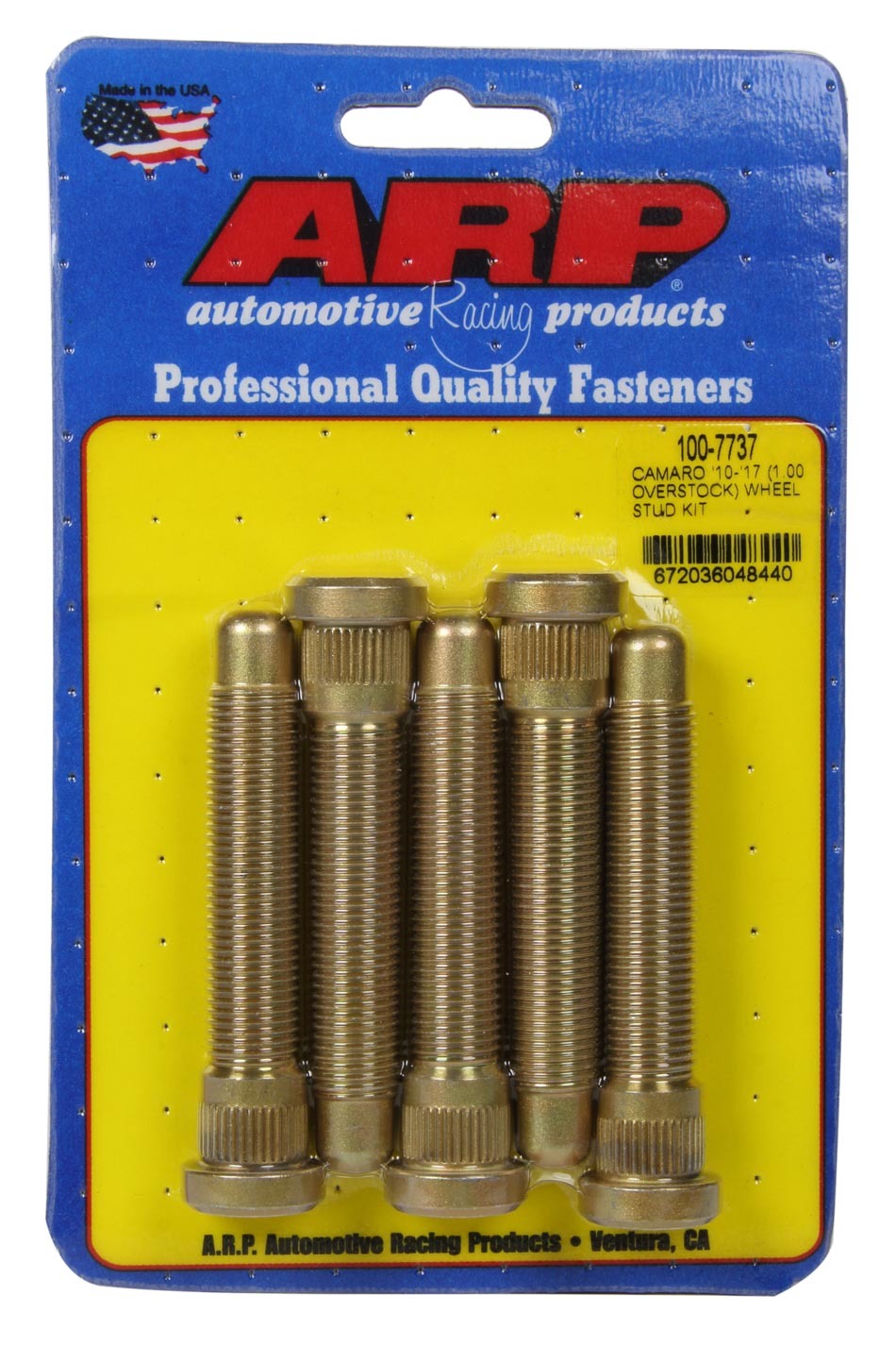 Wheel Stud - 14 mm x 1.50 Thread - 3.192 in Long - 0.625 in Knurl - Chromoly - Cadmium - Set of 5