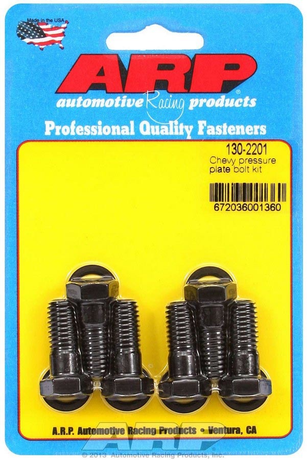 Pressure Plate Bolt Kit - High Performance Series - 3/8-16 in Thread - Hex Head - Washers Included - Chromoly - Black Oxide - Chevy V8 - Set of 6
