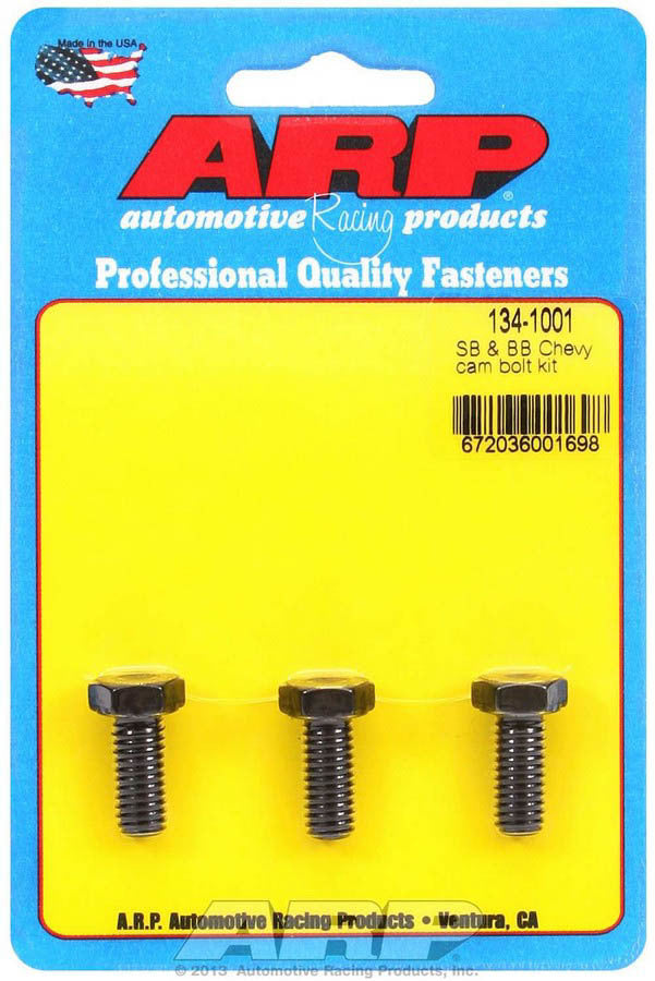 Camshaft Gear Bolt Kit - High Performance Series - 5/16-18 in Thread - 0.750 in Long - 1/2 in Hex Head - Chromoly - Black Oxide - Chevy V8 - Set of 3
