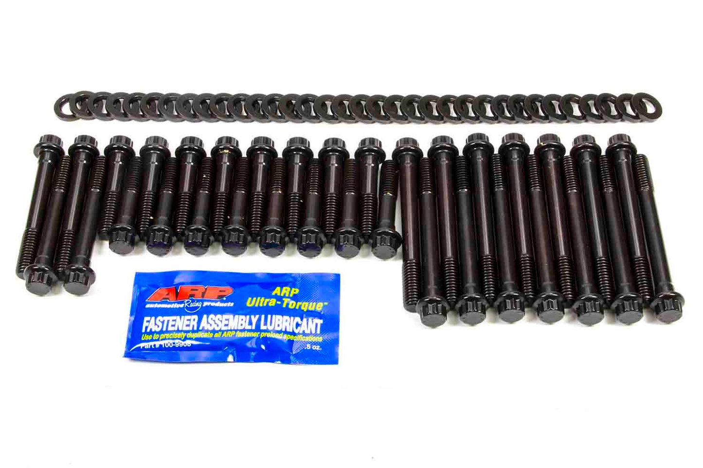 Cylinder Head Bolt Kit - High Performance Series - 12 Point Head - Chromoly - Black Oxide - Brodix 12-Rollover / 18 Degree Head - Small Block Chevy - Kit