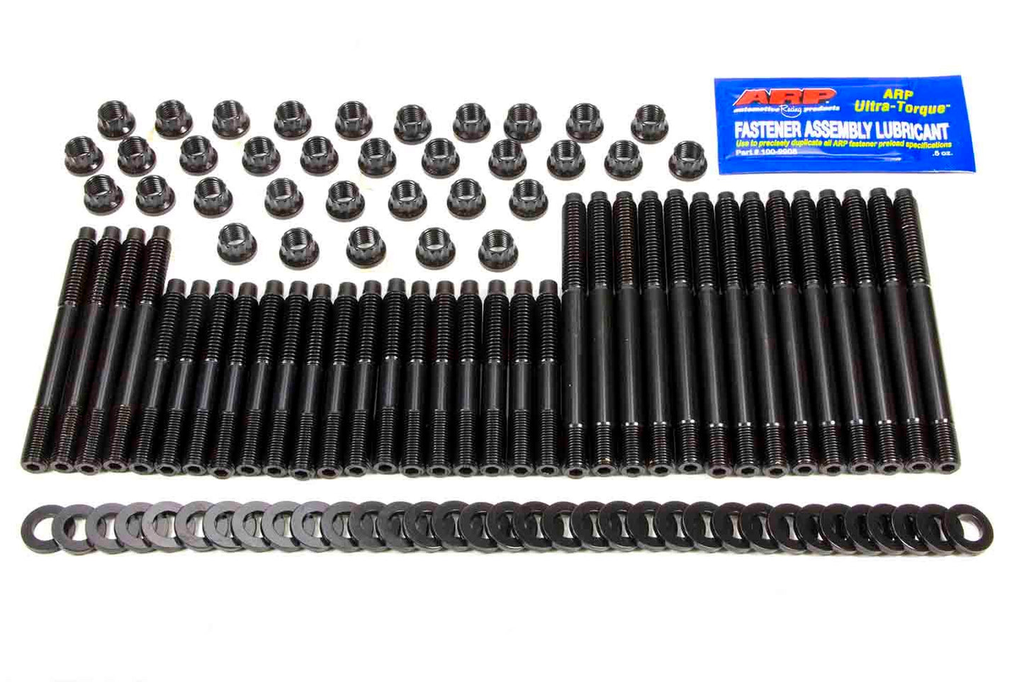 Cylinder Head Stud Kit - 12 Point Nuts - Chromoly - Black Oxide - Aftermarket Head - Small Block Chevy - Kit