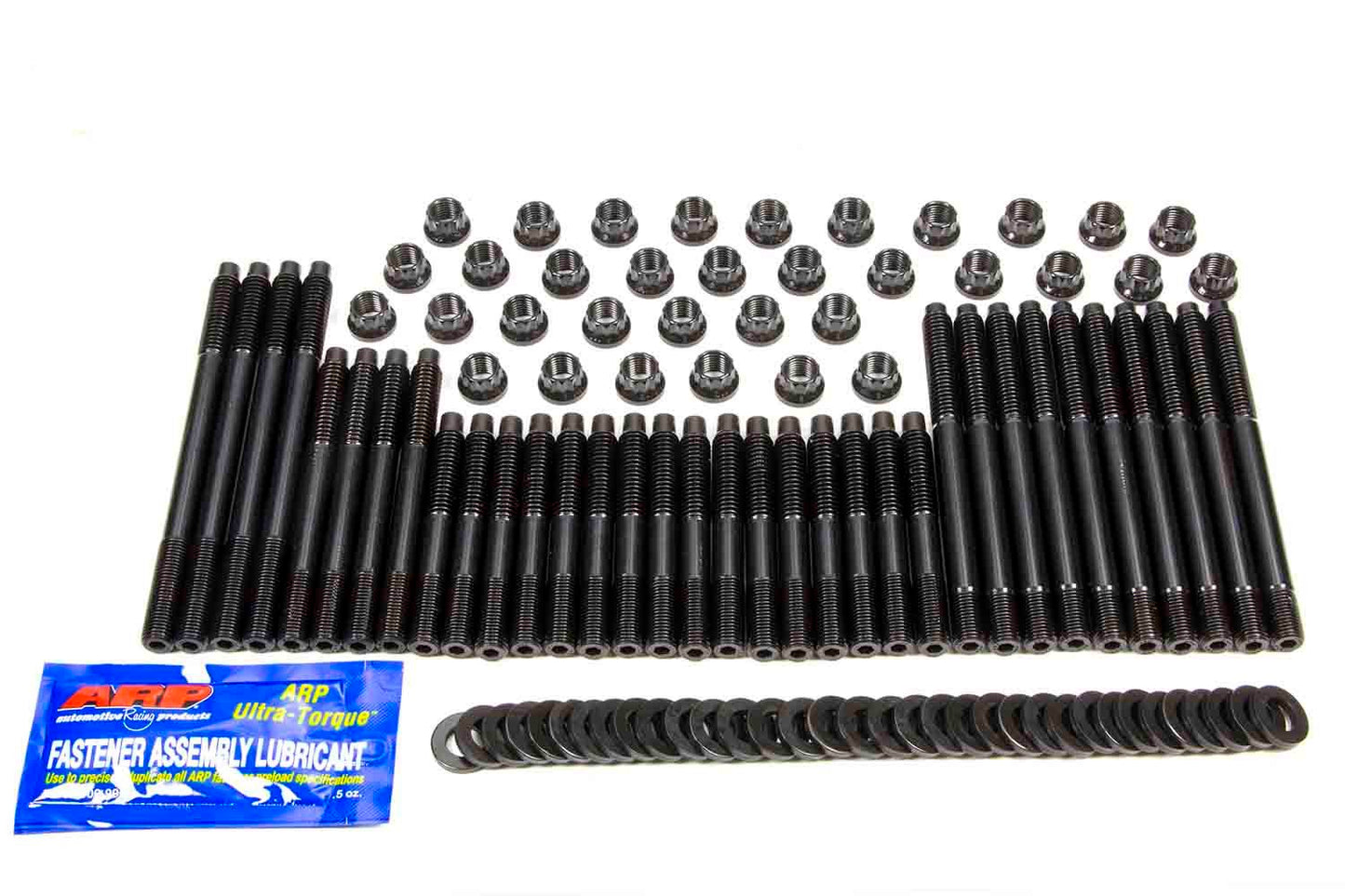 Cylinder Head Stud Kit - 12 Point Nuts - Chromoly - Black Oxide - Small Block Chevy - Kit
