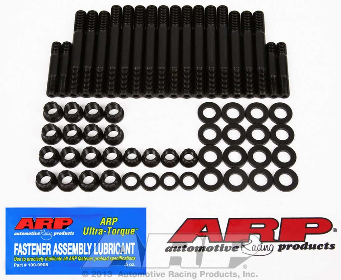 Main Stud Kit - 12 Point Nuts - 4-Bolt Mains - Chromoly - Black Oxide - Dart Little M - Small Block Chevy - Kit
