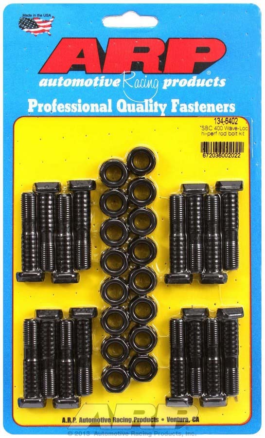 Connecting Rod Bolt Kit - High Performance Series - Wave-Loc - Chromoly - Small Block Chevy - Set of 16