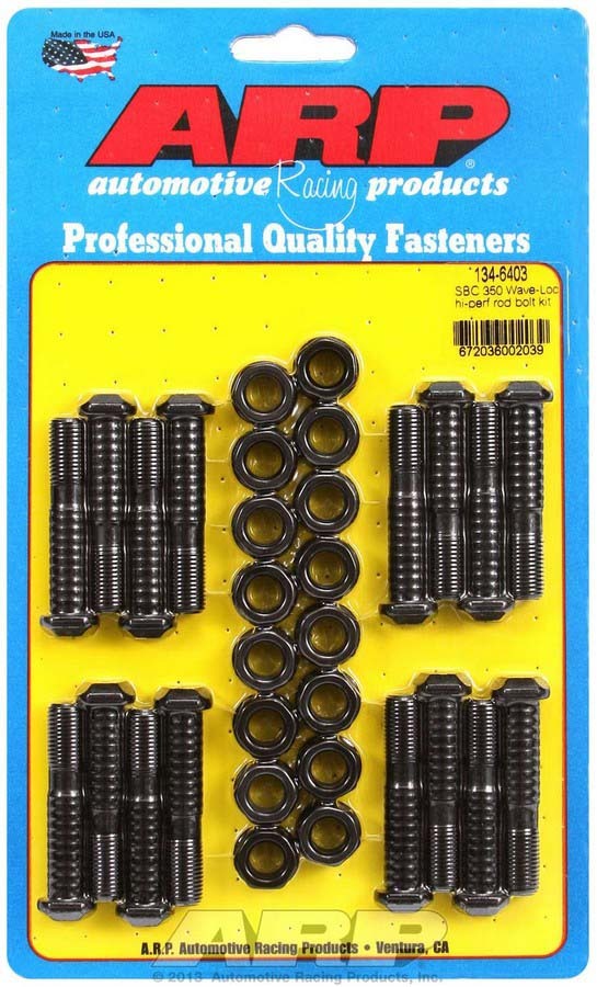 Connecting Rod Bolt Kit - High Performance Series - Wave-Loc - 3/8 in Bolt - Chromoly - Large Journal - Small Block Chevy - Set of 16