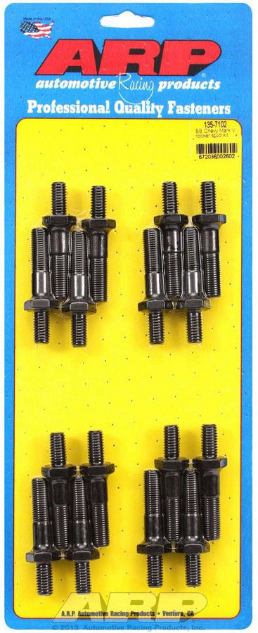 Rocker Arm Stud - High Performance Series - 3/8-16 in Base Thread - 7/16-20 in Top Thread - 1.900 in Effective Stud Length - Chromoly - Universal - Set of 16
