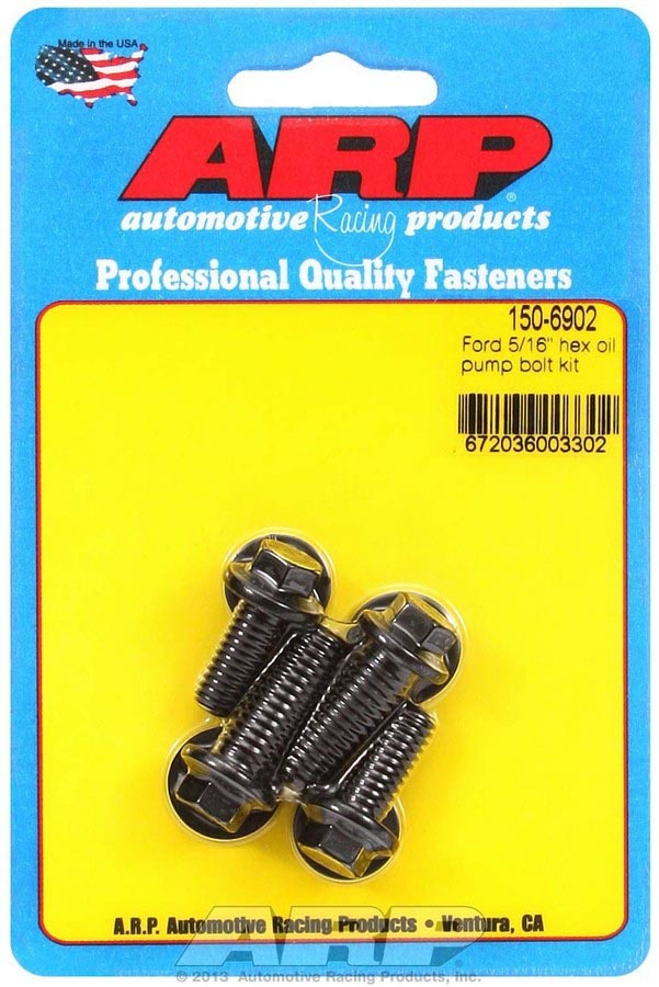 Oil Pump Bolt Kit - 3/8 and 5/16 in Bolts - Hex Head - Chromoly - Black Oxide - Ford - Kit