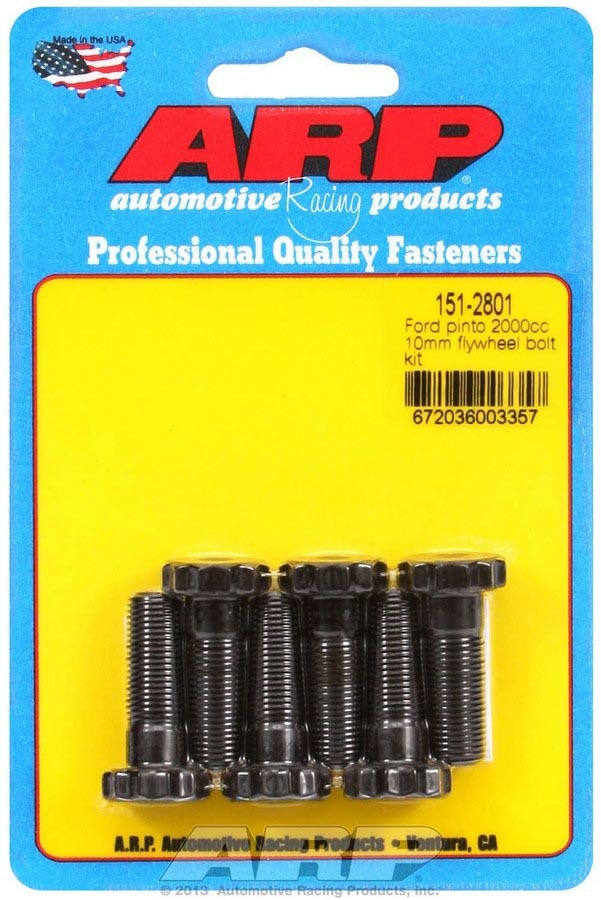 Flywheel Bolt Kit - Pro Series - 10 mm x 1.00 Thread - 1.150 in Long - 12 Point Head - Chromoly - Black Oxide - Ford 4-Cylinder - Set of 6