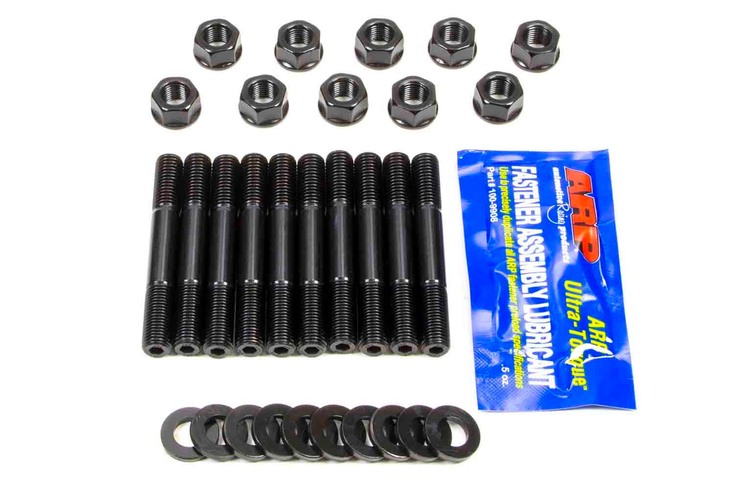 Main Stud Kit - Hex Nuts - 2-Bolt Mains - Chromoly - Black Oxide - Ford 4-Cylinder - Kit