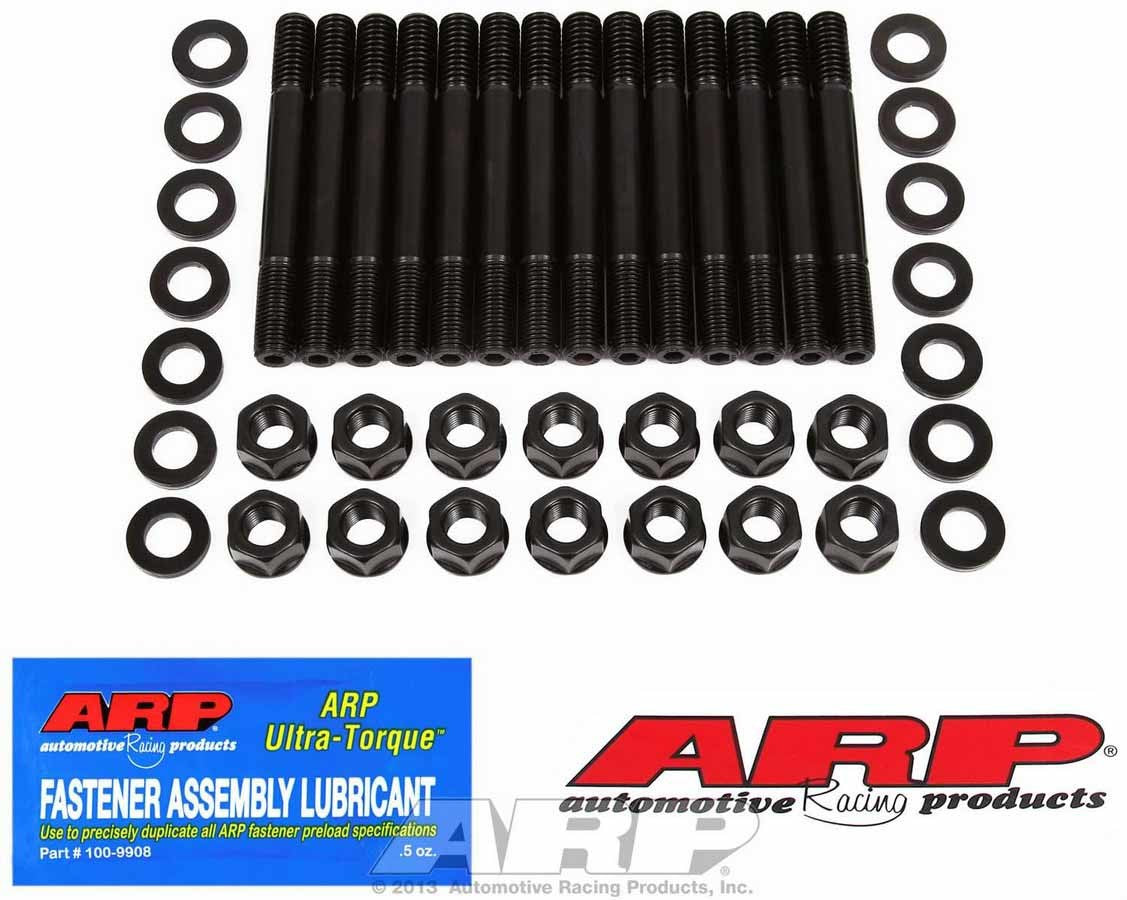 Main Stud Kit - Hex Nuts - 2-Bolt Mains - Chromoly - Black Oxide - Ford Inline-6 - Kit