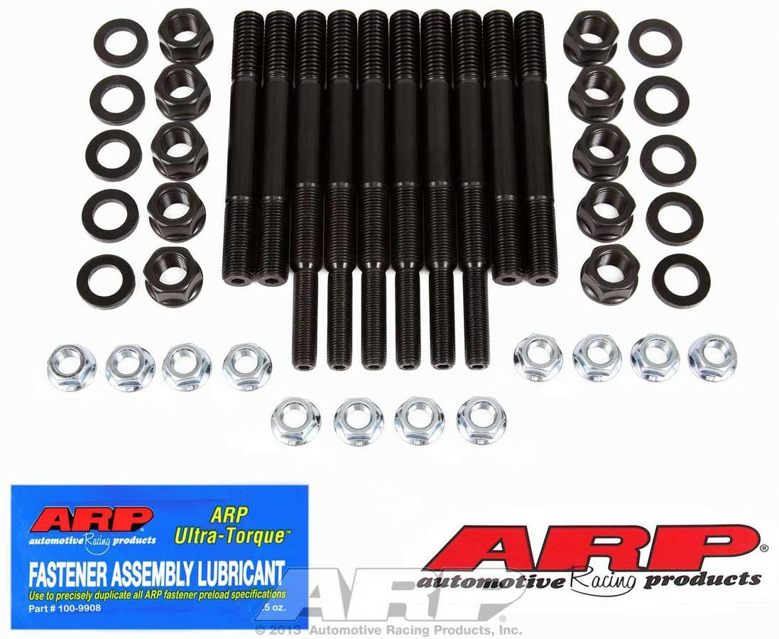 Main Stud Kit - Hex Nuts - 2-Bolt Mains - Chromoly - Black Oxide - Windage Tray - Small Block Ford - Kit