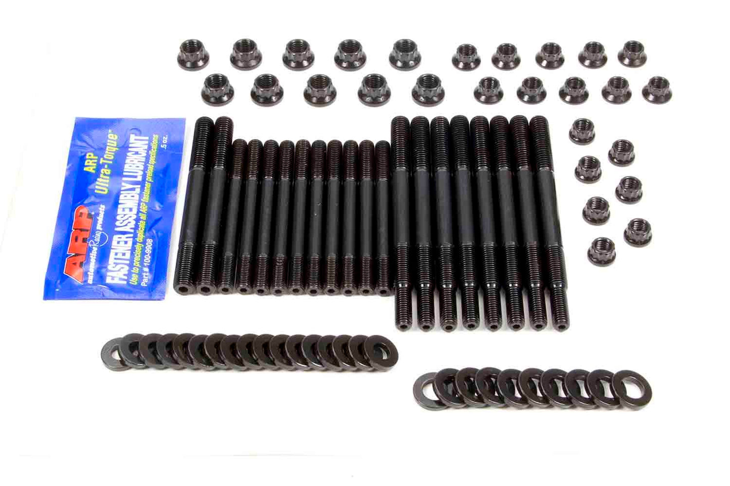 Main Stud Kit - 12 Point Nuts - 4-Bolt Mains - Chromoly - Black Oxide - Windage Tray - Ford Modular - Kit