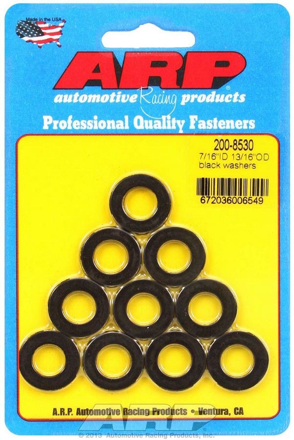 Flat Washer - Special Purpose - 0.438 in ID - 0.813 in OD - 0.120 in Thick - Chromoly - Black Oxide - Set of 10