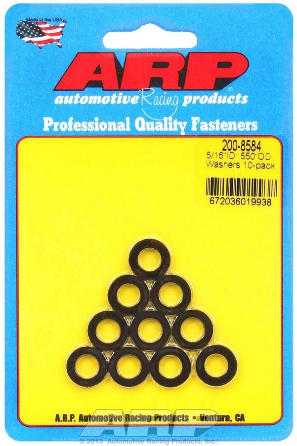 Flat Washer - Special Purpose - 0.313 in ID - 0.550 in OD - 0.120 in Thick - Chromoly - Black Oxide - Set of 10
