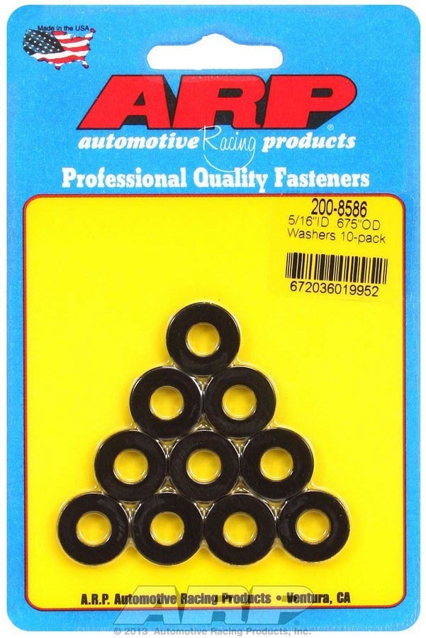 Flat Washer - Special Purpose - 0.313 in ID - 0.675 in OD - 0.120 in Thick - Chromoly - Black Oxide - Set of 10