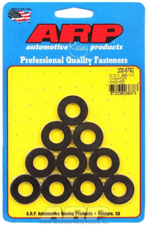 Flat Washer - Special Purpose - 12 mm ID - 0.995 in OD - 0.118 in Thickness - Chromoly - Black Oxide - Set of 10