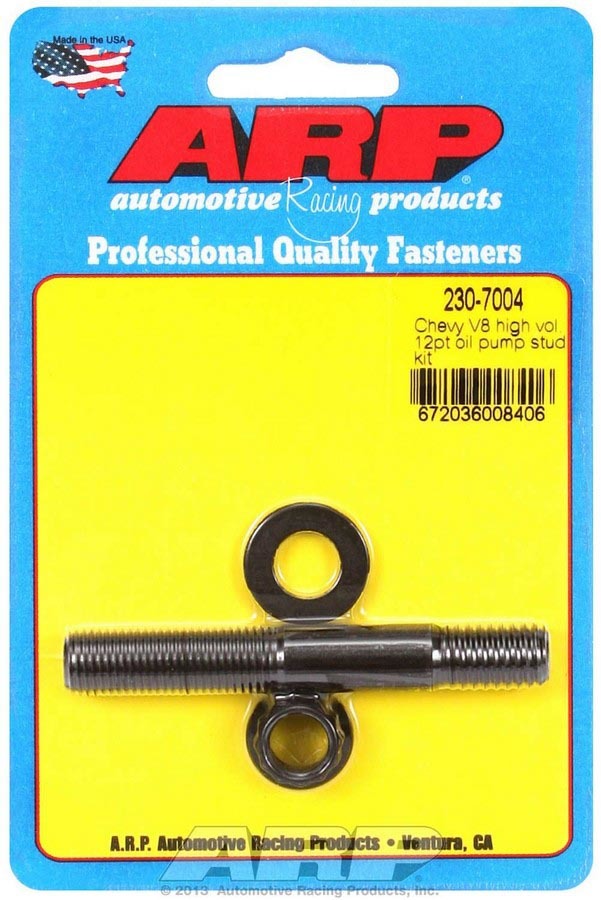 Oil Pump Stud - 12 Point Nuts - Chromoly - Black Oxide - High Volume Pumps - Chevy V8 - Each