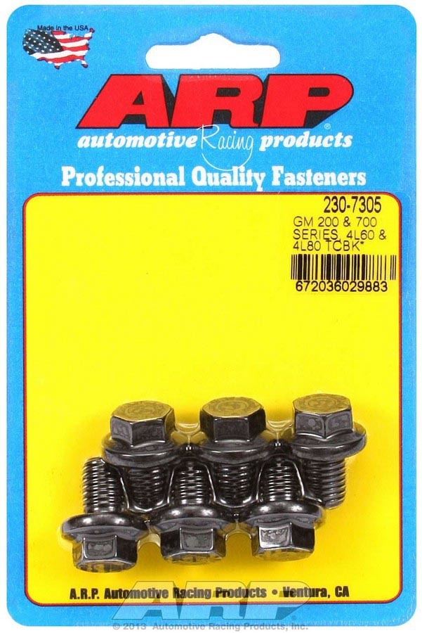 Torque Converter Bolt Kit - Pro Series - 10 mm x 1.50 Thread - 0.59 in Long - Hex Head - Chromoly - Black Oxide - 4L60 / 4L80 - Set of 6