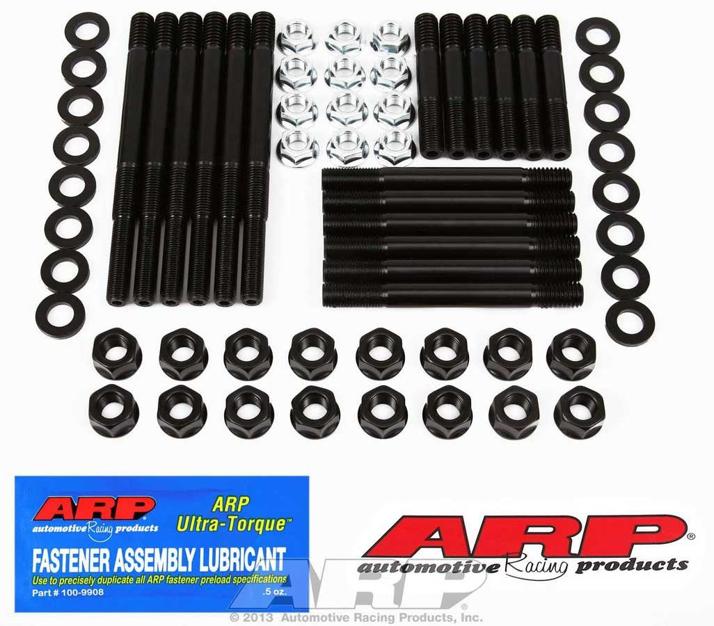 Main Stud Kit - Hex Nuts - 4-Bolt Mains - Chromoly - Black Oxide - Small Block Chevy - Kit