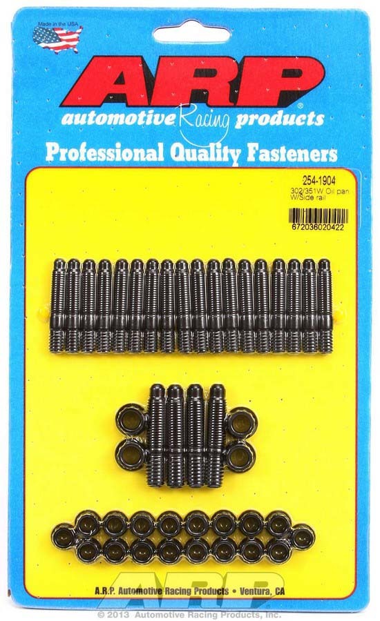 Oil Pan Stud - 12 Point Nuts - Chromoly - Black Oxide - Small Block Ford - Kit