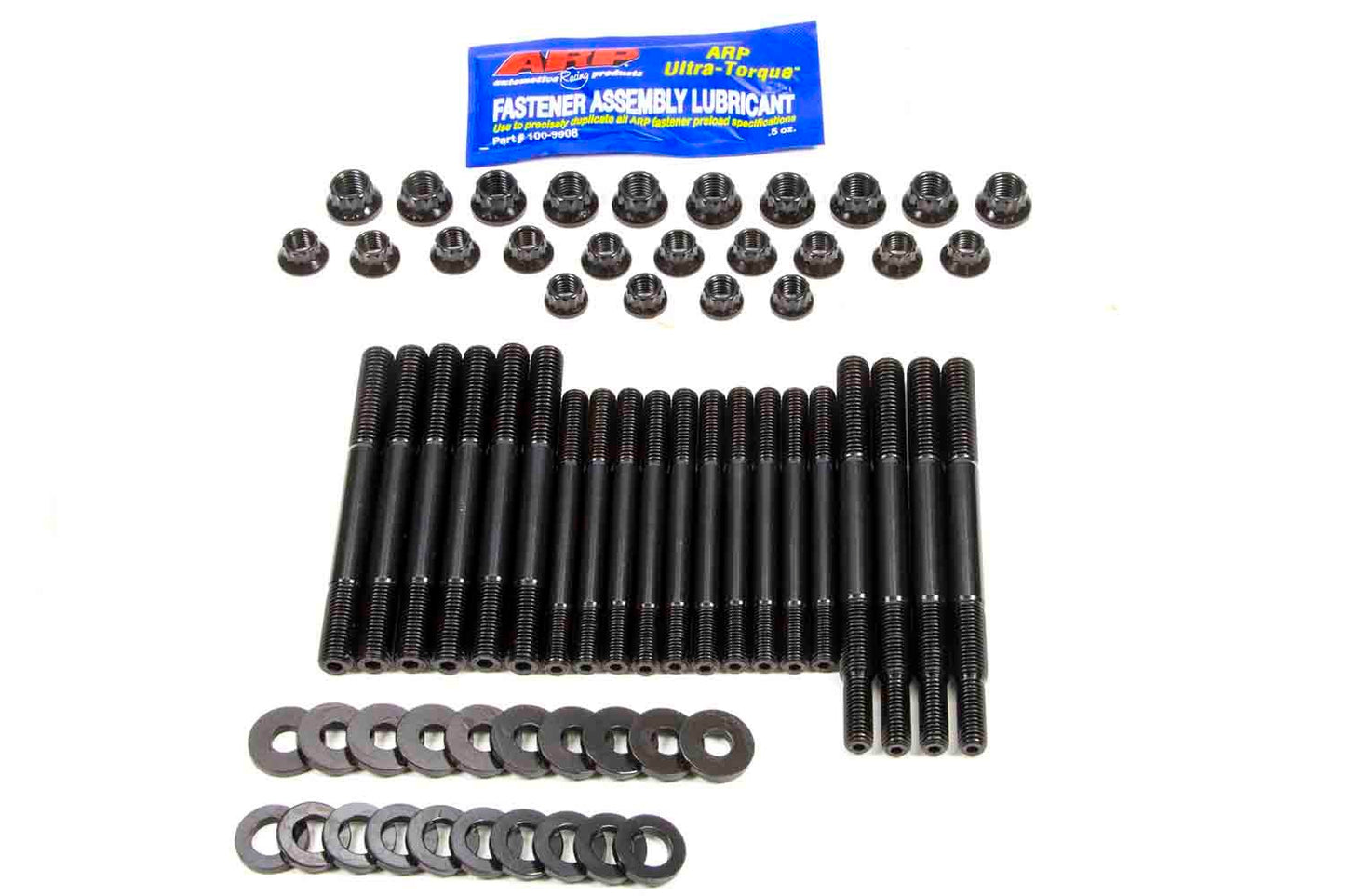 Main Stud Kit - 12 Point Nuts - 4-Bolt Mains - Chromoly - Black Oxide - Windage Tray - Ford Modular - Kit