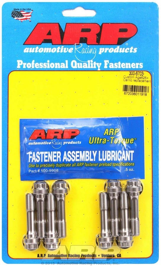Connecting Rod Bolt Kit - Pro Series - 3/8 in Bolt - 1.6 in Long - Nickel Alloy - Carrillo - Set of 8