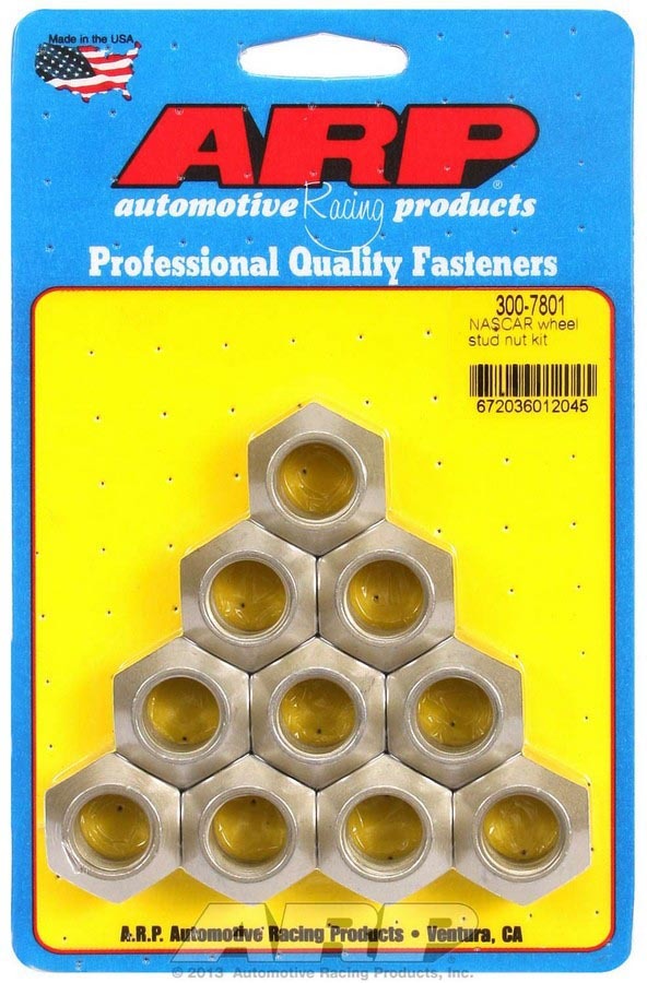 Lug Nut - 5/8-18 in Thread - 1 in Hex Head - 45 Degree Seat - Open End - Chromoly - Gold - Set of 10