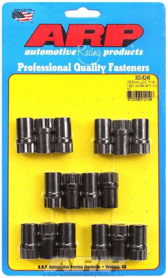 Rocker Arm Nut - 7/16-20 in Thread - 0.600 in Shank Diameter - 1.200 in Long - Chromoly - Black Oxide - Aluminum Rockers - Set of 16