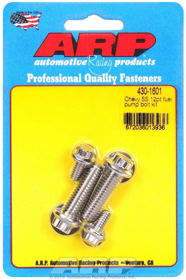 Fuel Pump Bolt Kit - 12 Point Head - Stainless - Polished - Chevy V8 - Kit