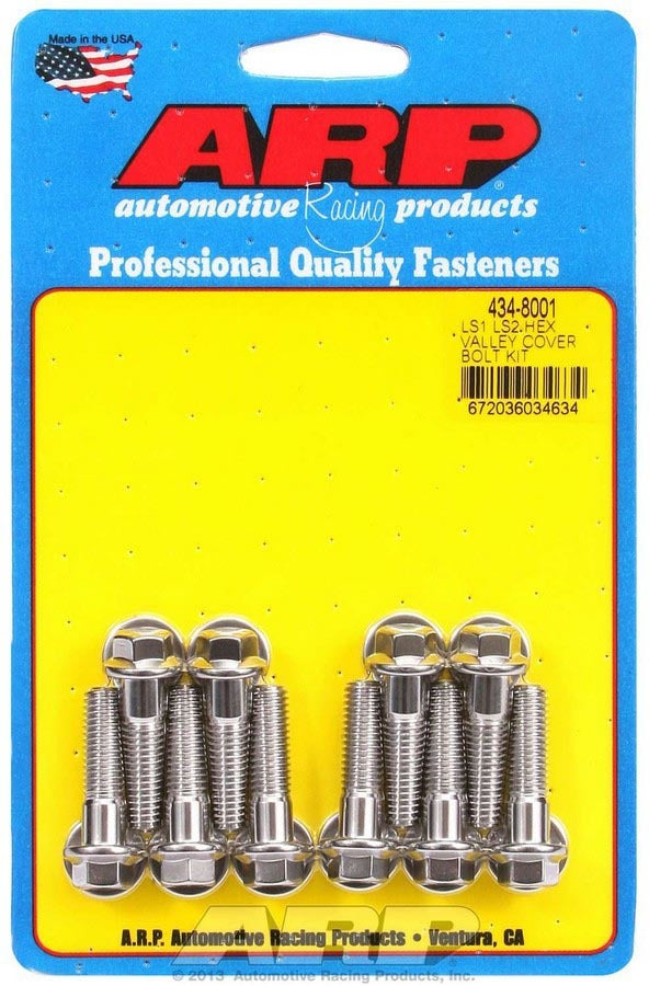 Valley Cover Bolt Kit - Hex Head - Stainless - Polished - GM LS-Series - Kit