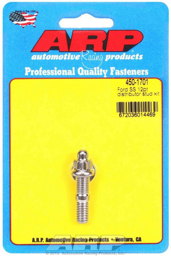 Distributor Stud - 12 Point Nuts - Stainless - Polished - Ford - Each