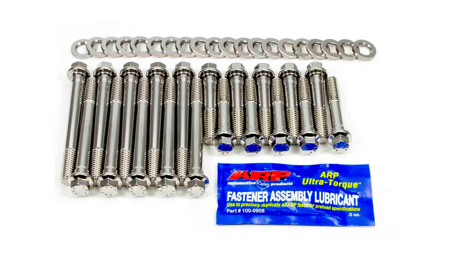 Cylinder Head Bolt Kit - Hex Head - Stainless - Polished - Small Block Ford - Kit