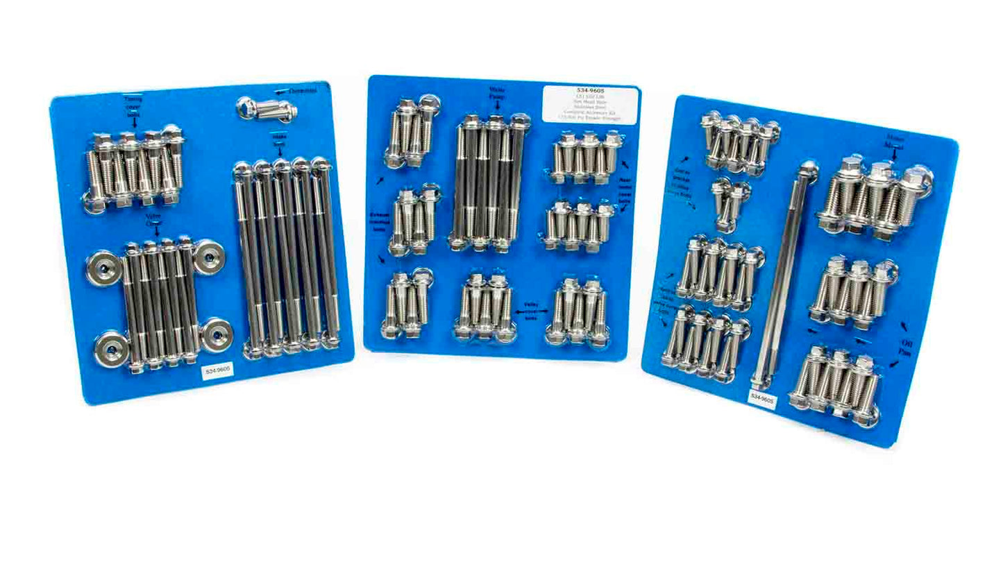 Engine and Accessory Fastener Kit - Hex Head - Stainless - Polished - GM LS-Series - Kit
