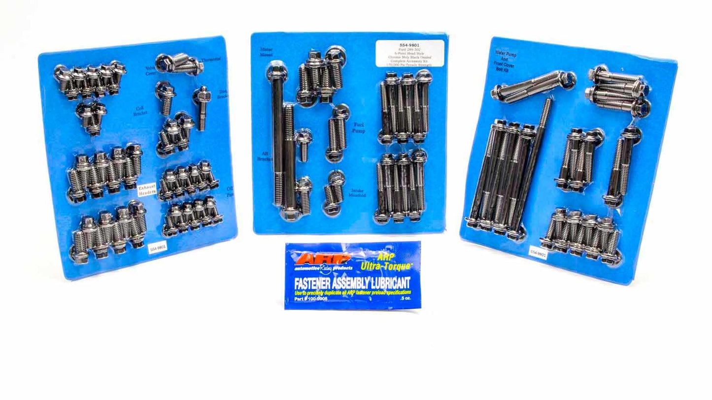 Engine and Accessory Fastener Kit - Hex Head - Chromoly - Black Oxide - Small Block Ford - Kit