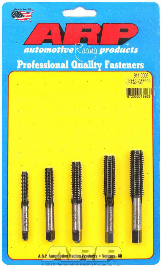 Thread Chaser - 1/4-20 in, 5/16-18 in, 3/8-16 in, 7/16-14 in and 1/2-13 in Male Thread - Steel - Universal - Set of 5