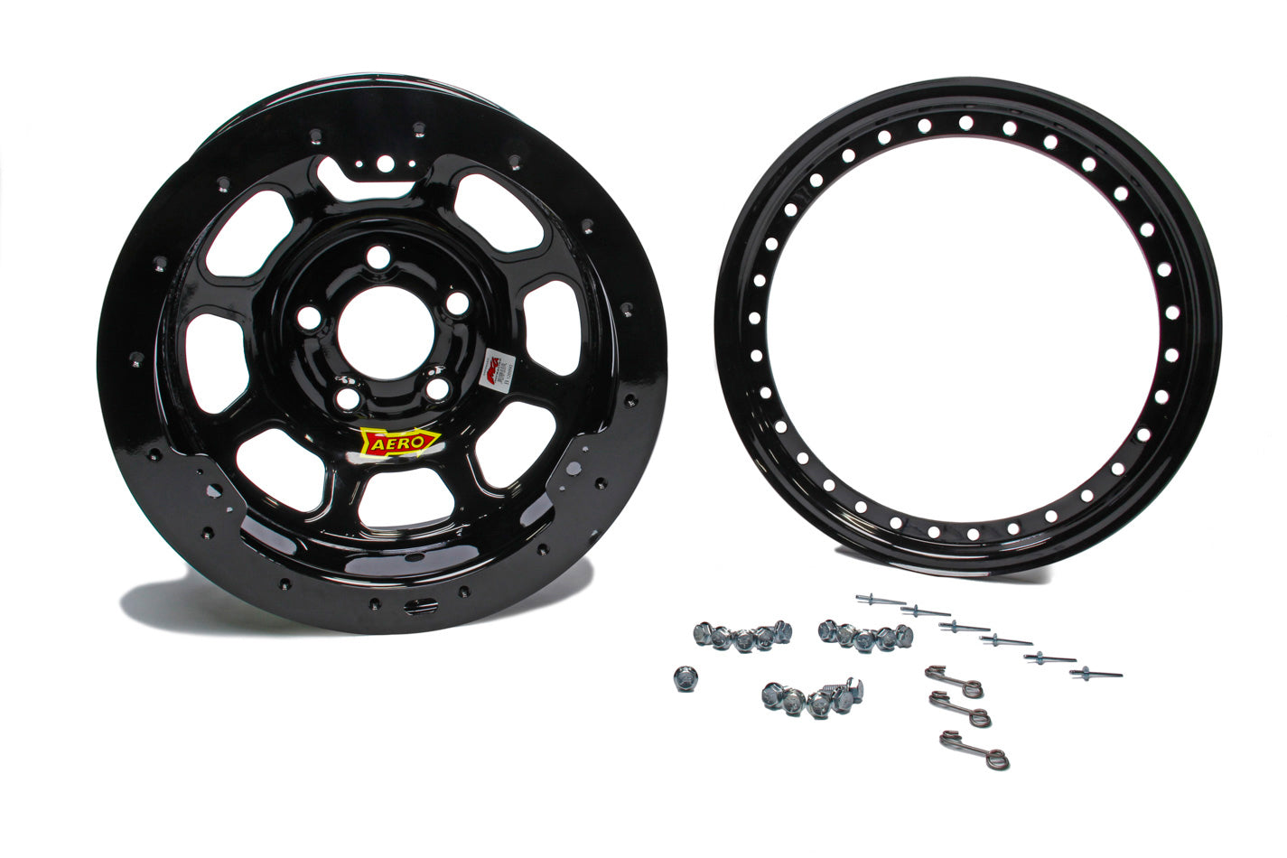 Wheel - 53-Series - 15 x 8 in - 3.000 in Backspace - 5 x 4.50 in Bolt Pattern - Beadlock - Steel - Black Powder Coat - Each