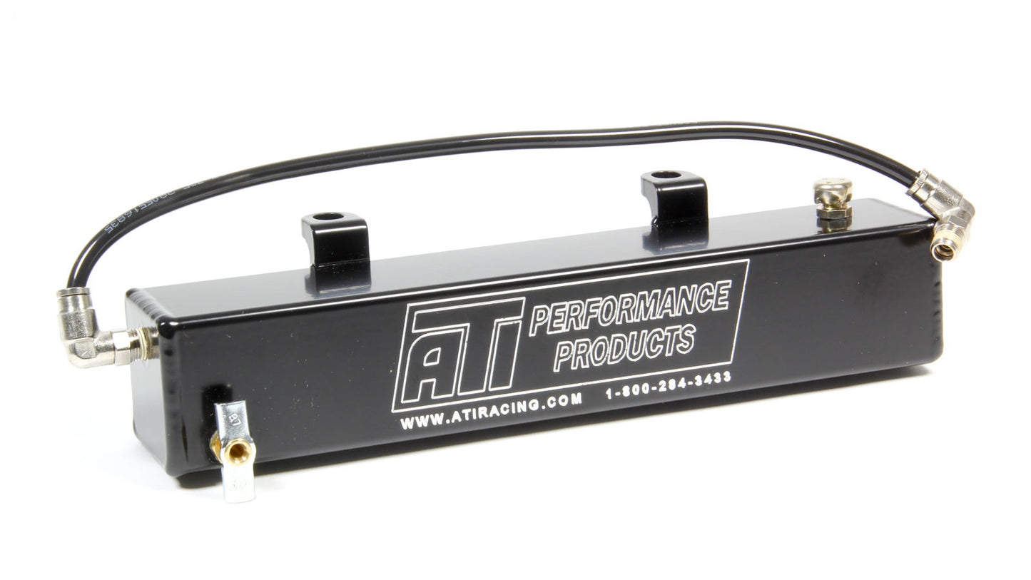 Overflow Tank - Pro-X - Transmission Fluid - 1 L - 10 x 2 x 2 in Rectangular - 1/8 in NPT Male Inlet - Aluminum - Black Powder Coat - TH400 - Kit