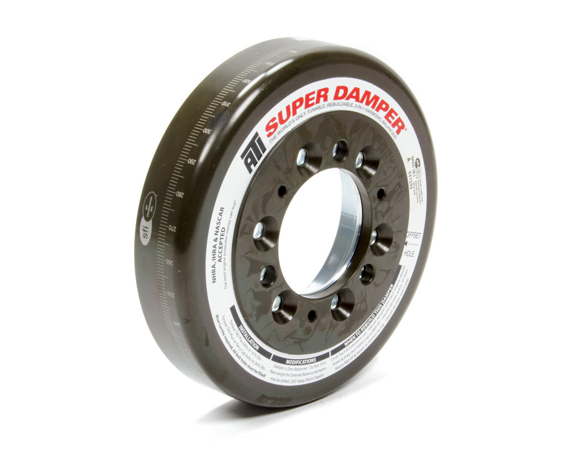 Harmonic Balancer Shell - 7.074 in OD - SFI 18.1 - Steel - Black Paint - ATI Super Damper - Internal Balance - Small Block Chevy - Each